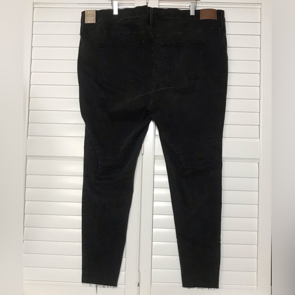 Madewell Plus Size 24W 37 High Rise Skinny Jeans in Black Sea Distressed - Picture 6 of 12